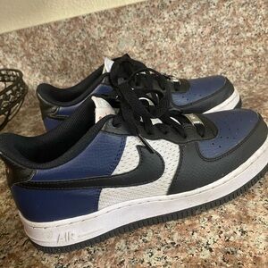 Nike Air Force 1 Black and Blue Sneakers